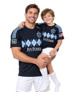 Sporting KC Black Jersey Kids Bold Retro Argyle