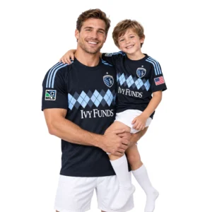 Sporting KC Black Jersey Kids Bold Retro Argyle