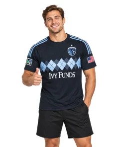 Sporting KC Black Jersey Kids Bold Retro Argyle