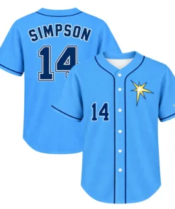 TB Rays Blue Jersey Chandler Simpson Powerful Wear