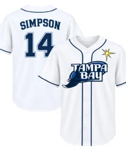 TB Rays Fan White Jersey Chandler Simpson Dynamic Wear