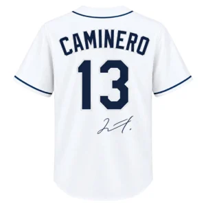 TB Rays Jersey Junior Caminero Signature Bold Fan Apparel