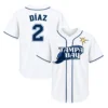 TB Rays Shirt Yandy Diaz White Jersey Powerful Baseball Wear