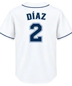 TB Rays Shirt Yandy Diaz White Jersey Powerful Baseball Wear
