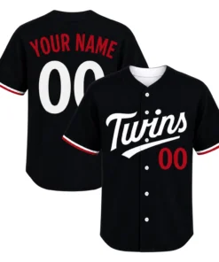 Twins Custom Baseball Jersey Dynamic Black Style