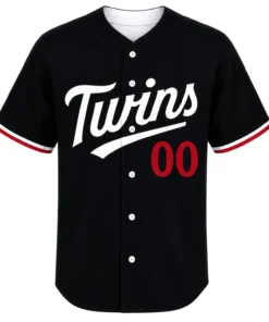 Twins Custom Baseball Jersey Dynamic Black Style