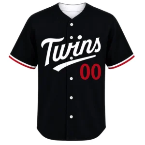 Twins Custom Baseball Jersey Dynamic Black Style