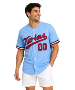 Twins Powder Blue Baseball Jersey Bold Custom Style