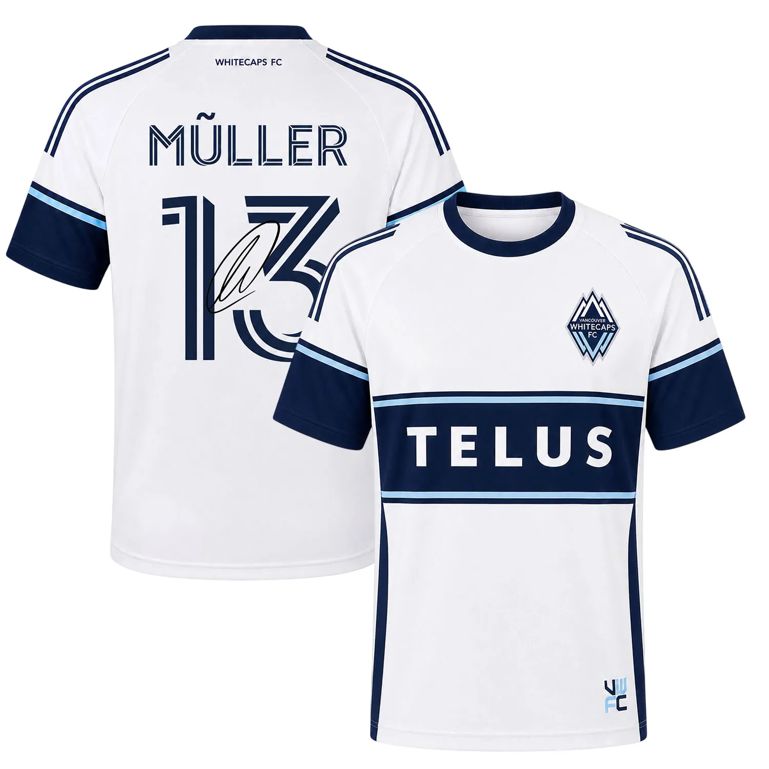 Vancouver FC Thomas Müller White Jersey Bold Name & Number