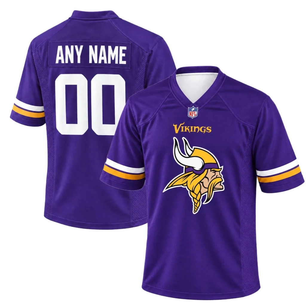 Vikings Purple Custom Team Football Jersey Elite Fan Gear