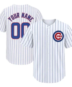 White Chicago Cubs Jersey Men 2026 Custom Name & Number Bold