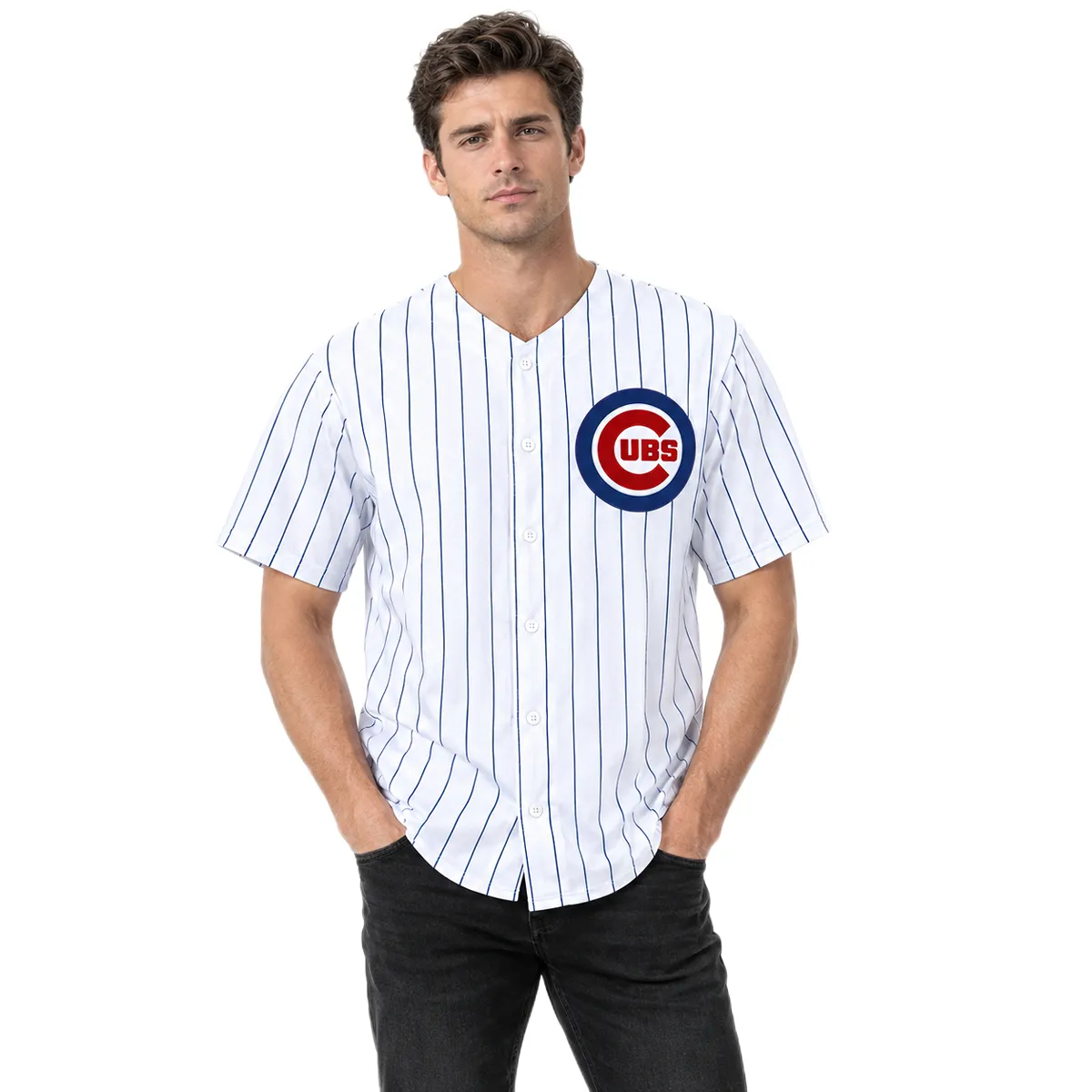 White Chicago Cubs Jersey Men 2026 Custom Name & Number Bold