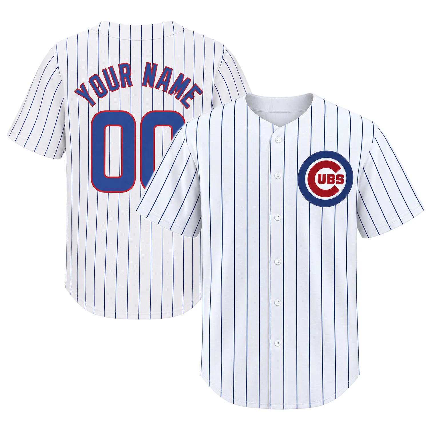 White Chicago Cubs Jersey Men 2026 Custom Name & Number Bold