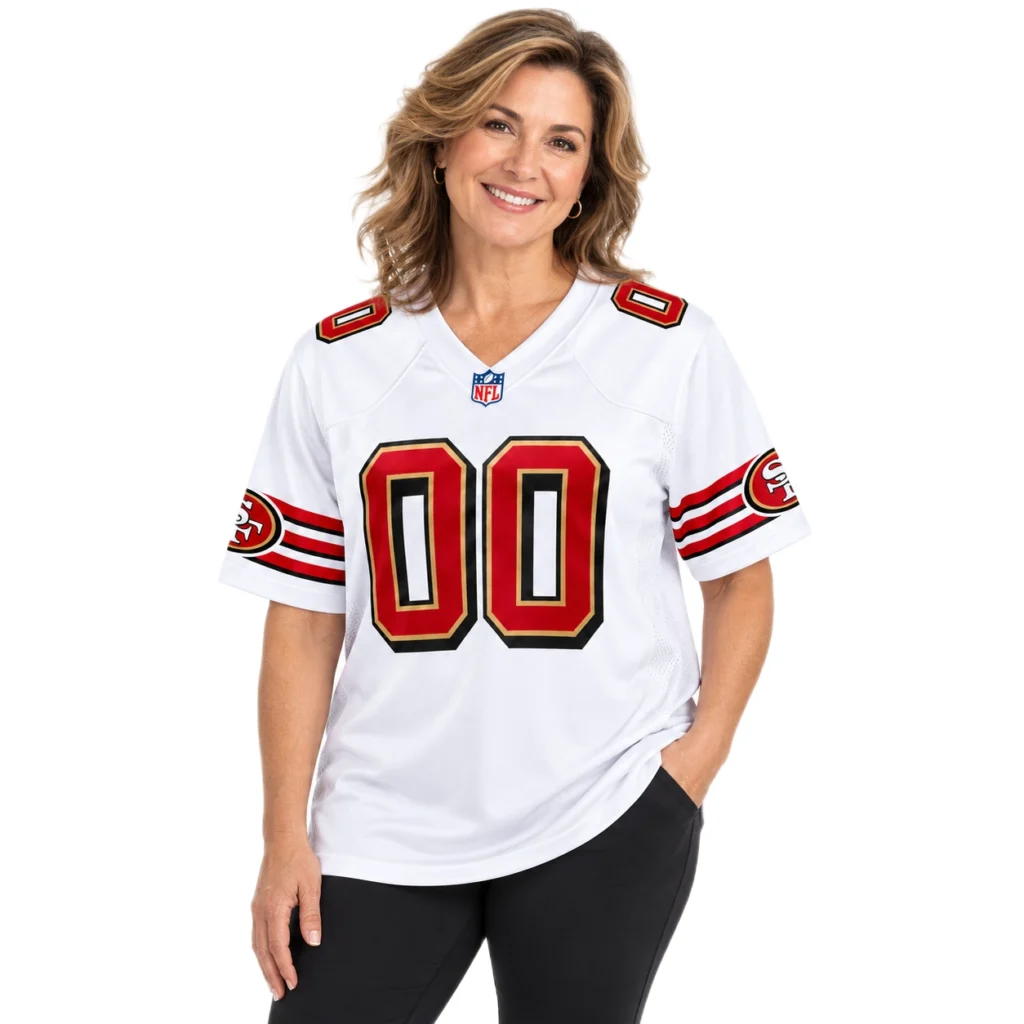 White San Francisco 49ers Jersey Brilliant Custom Style