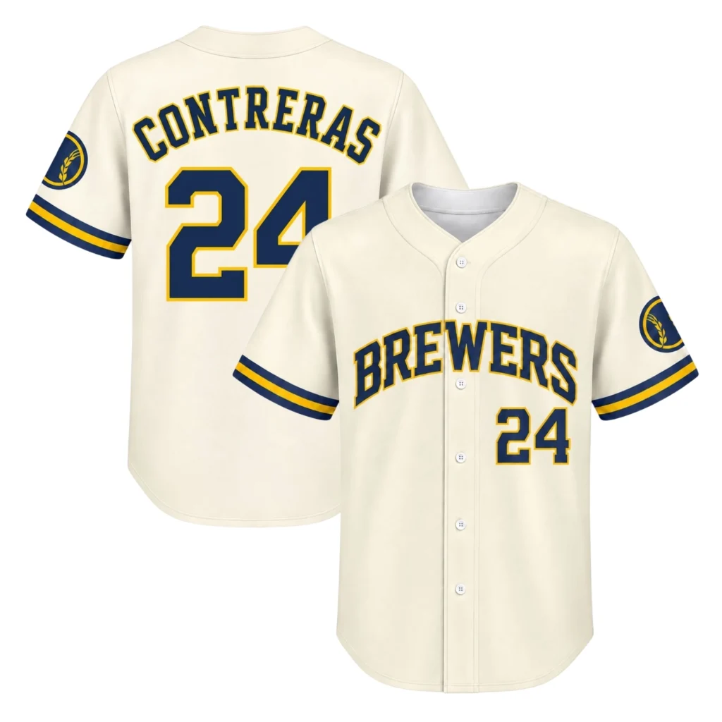 William Contreras Brewers Cream Jersey Charming Home Style