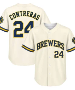 William Contreras Brewers Cream Jersey Charming Home Style