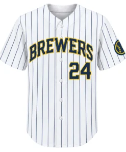 William Contreras Brewers Jersey Attractive White Pinstripe