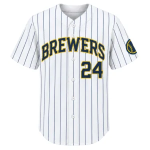 William Contreras Brewers Jersey Attractive White Pinstripe