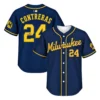 William Contreras Brewers Navy Jersey Dynamic Signature