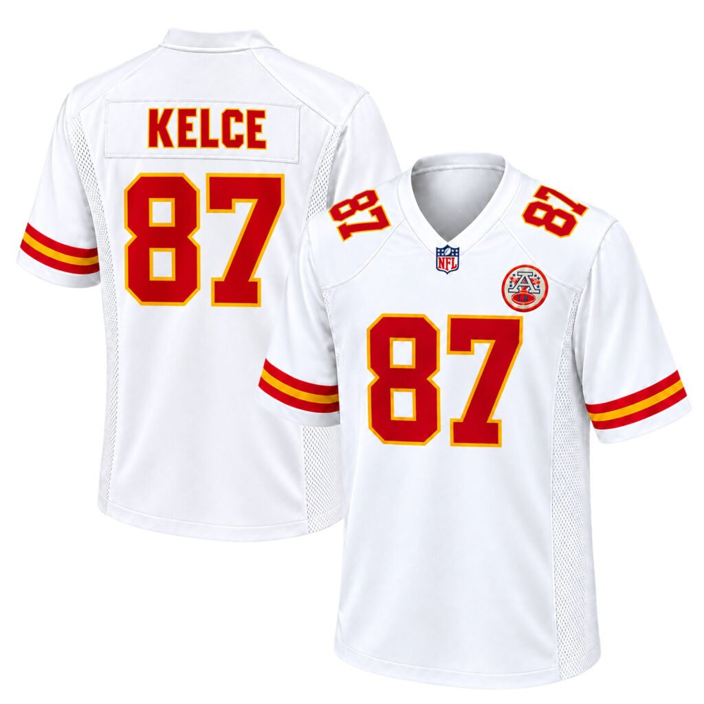 Women's Travis Kelce Jersey White Chiefs Team Spirit Vibrant