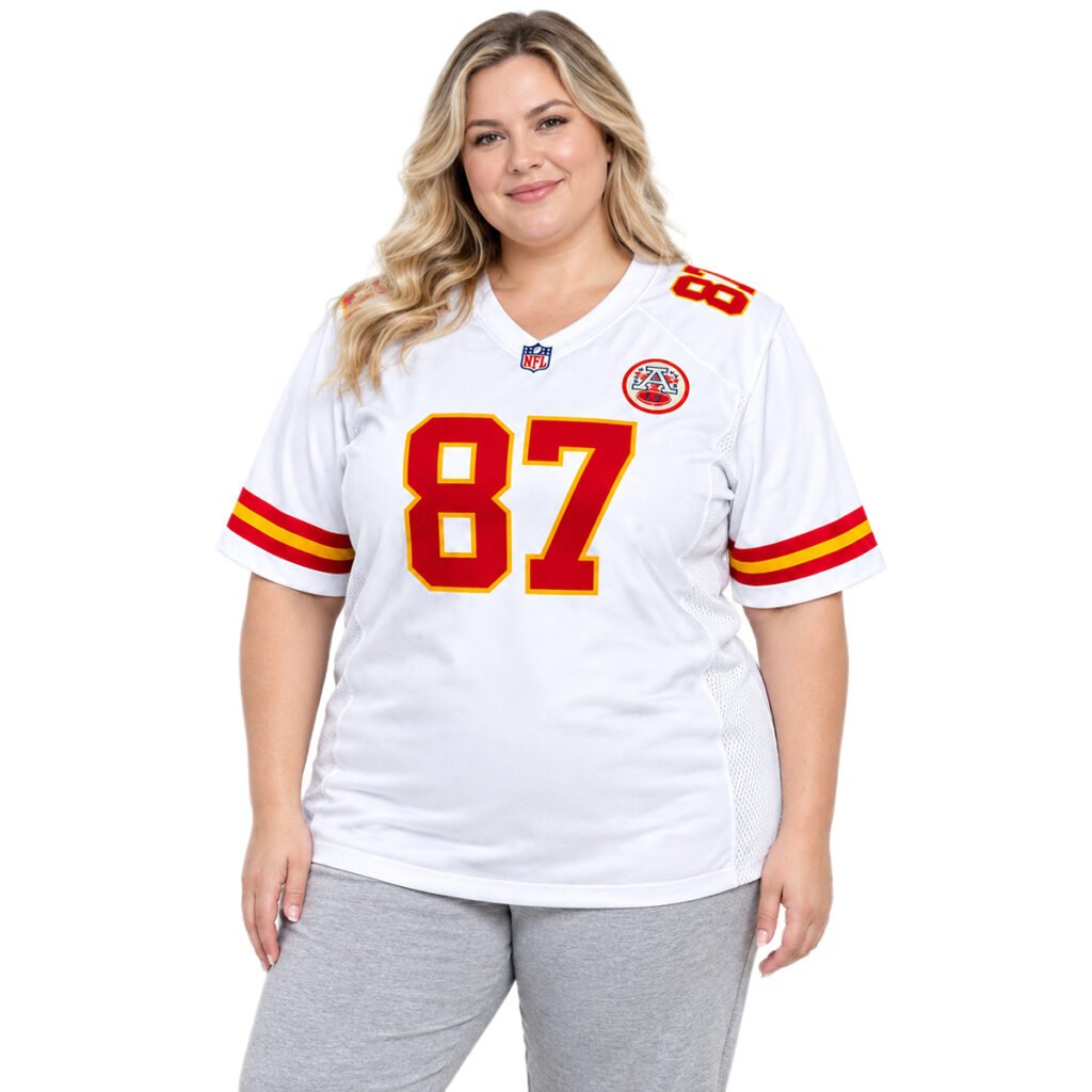 Women's Travis Kelce Jersey White Chiefs Team Spirit Vibrant