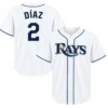 Yandy Diaz White Rays Jersey Bold Fan Style