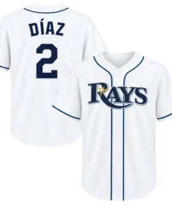 Yandy Diaz White Rays Jersey Bold Fan Style
