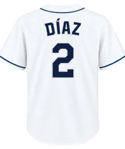 Yandy Diaz White Rays Jersey Bold Fan Style