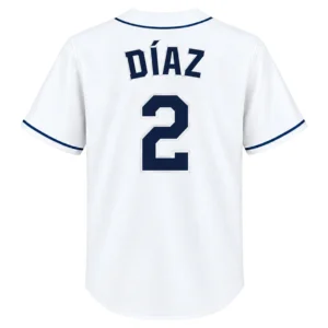 Yandy Diaz White Rays Jersey Bold Fan Style