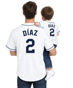 Yandy Diaz White Rays Jersey Bold Fan Style
