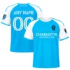 Youth Charlotte FC Blue Jersey Custom Player Dynamic Style