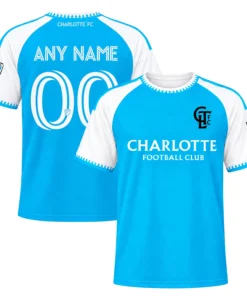Youth Charlotte FC Blue Jersey Custom Player Dynamic Style