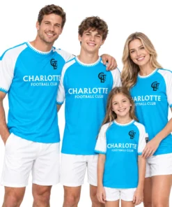 Youth Charlotte FC Blue Jersey Custom Player Dynamic Style
