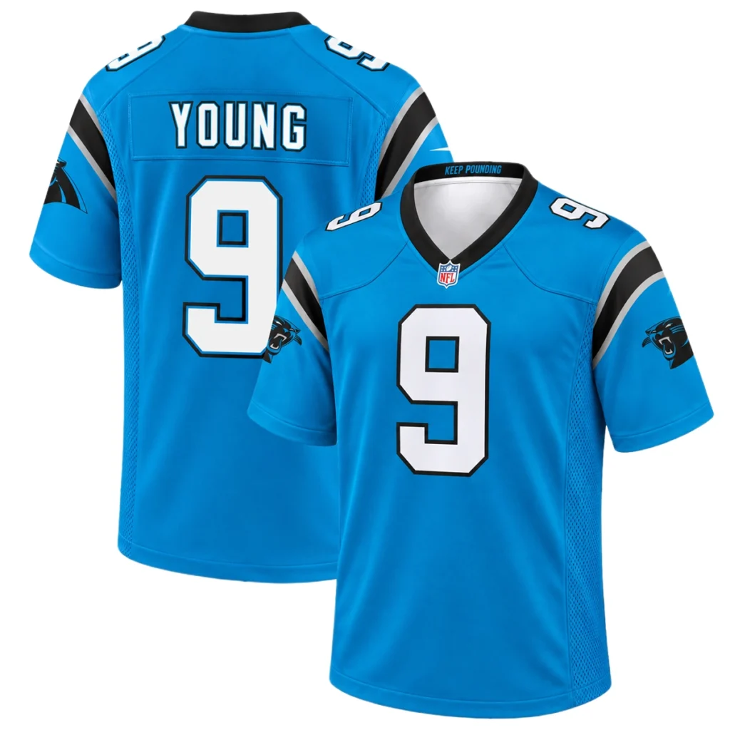Carolina Panthers Bryce Young Blue Youth Game Jersey – Team Pride Style