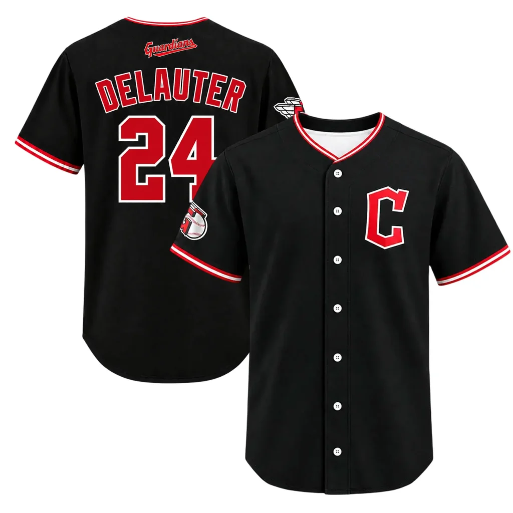Chase DeLauter Guardians Black Jersey 2026 Bold Style
