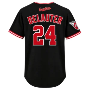 Chase DeLauter Guardians Black Jersey 2026 Bold Style