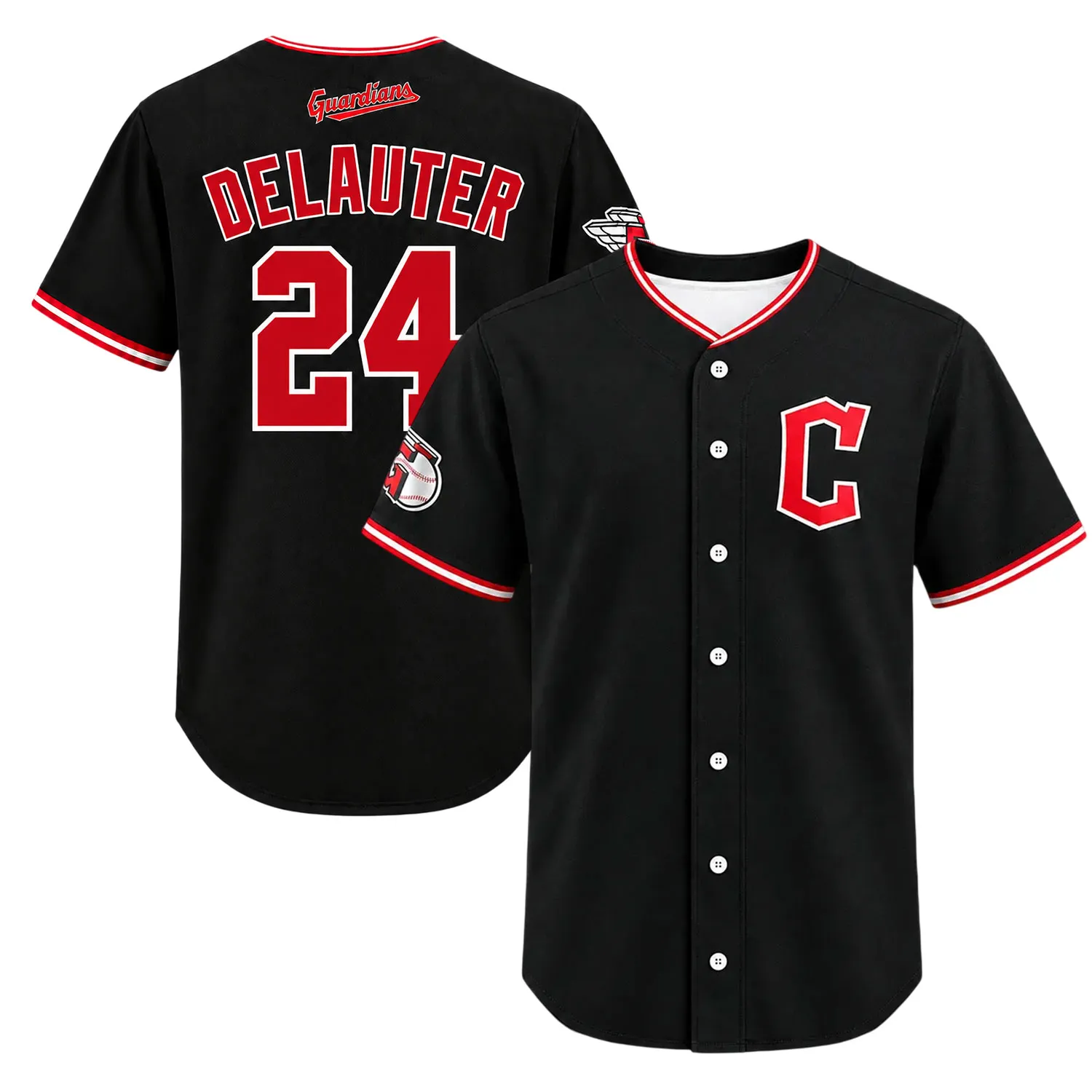 Chase DeLauter Guardians Black Jersey 2026 Bold Style