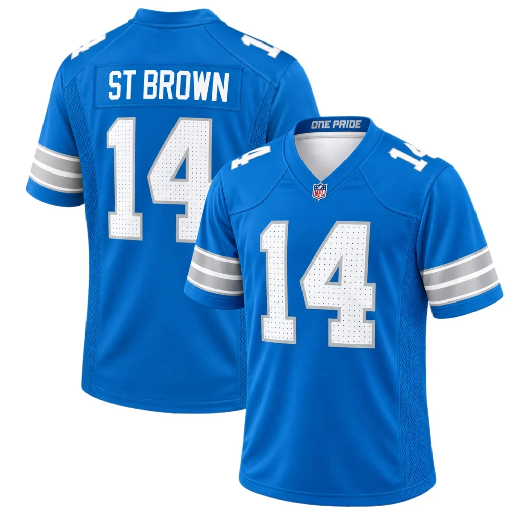 Amon-Ra St Brown Detroit Lions Blue Jersey – Bold Player Style