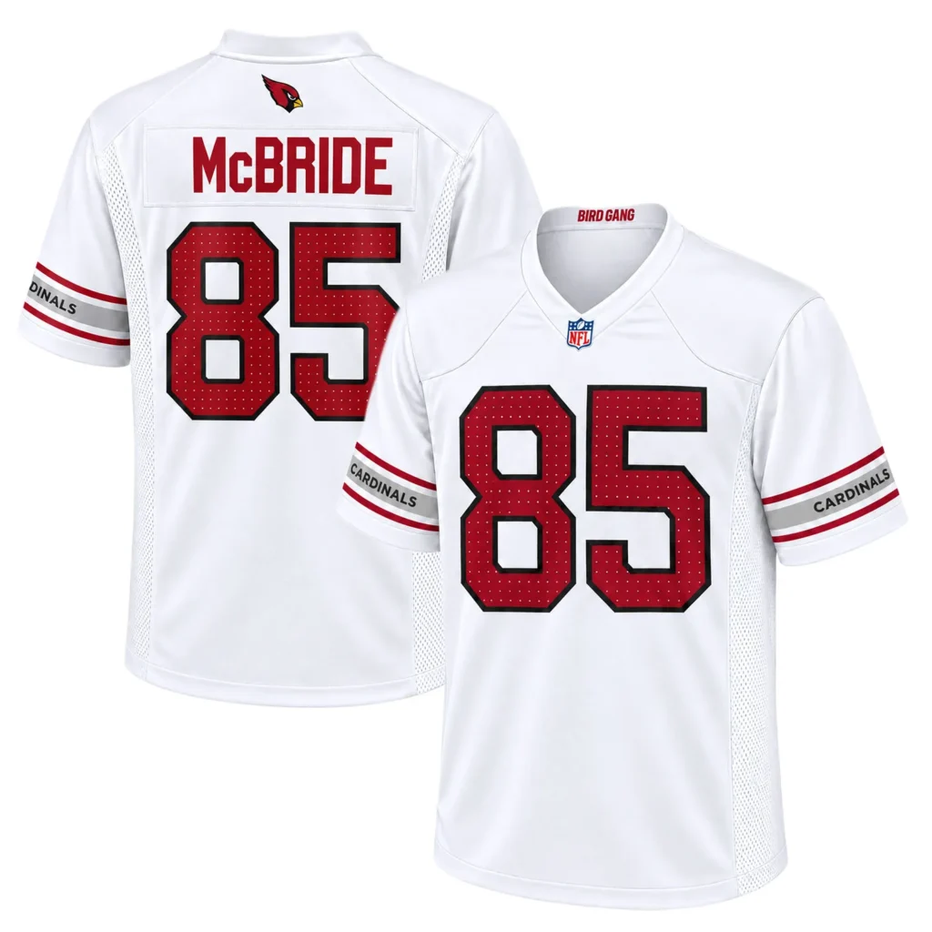 Arizona Cardinals Trey McBride White Jersey Bold NFL Basball Style