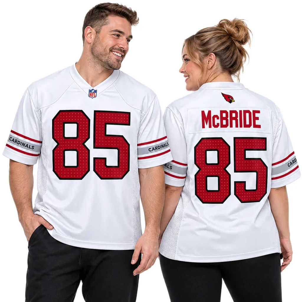 Arizona Cardinals Trey McBride White Jersey Bold NFL Basball Style
