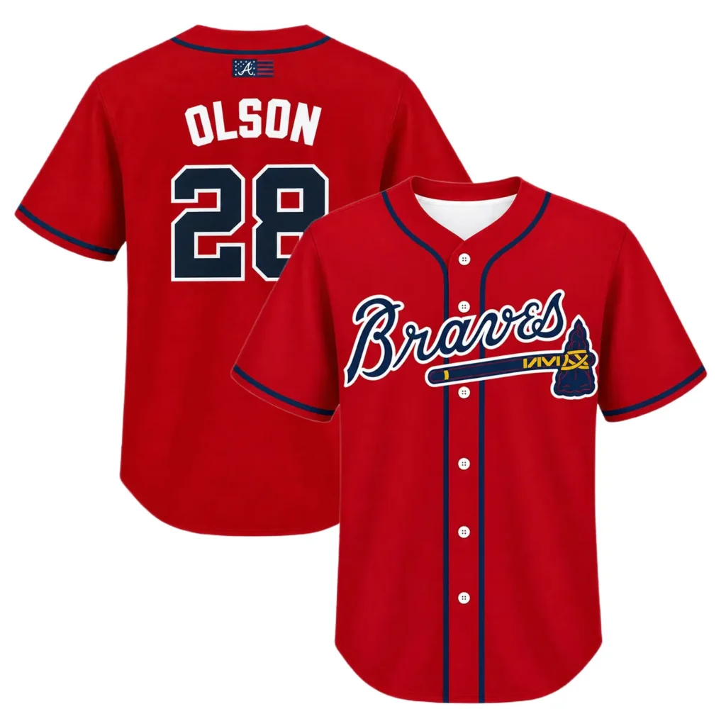 Atlanta Braves Matt Olson Red Jersey 2026 Elite MLB baseball