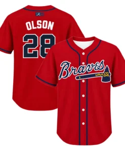Atlanta Braves Matt Olson Red Jersey 2026 Elite MLB baseball