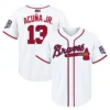Atlanta Braves Ronald Acuna Jr. White Jersey Bold MLB Home style