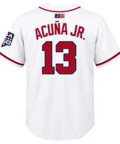 Atlanta Braves Ronald Acuna Jr. White Jersey Bold MLB Home style