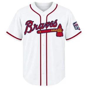 Atlanta Braves Ronald Acuna Jr. White Jersey Bold MLB Home style