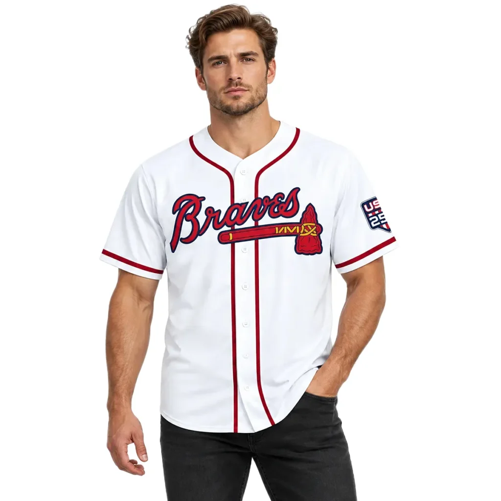 Atlanta Braves Ronald Acuna Jr. White Jersey Bold MLB Home style