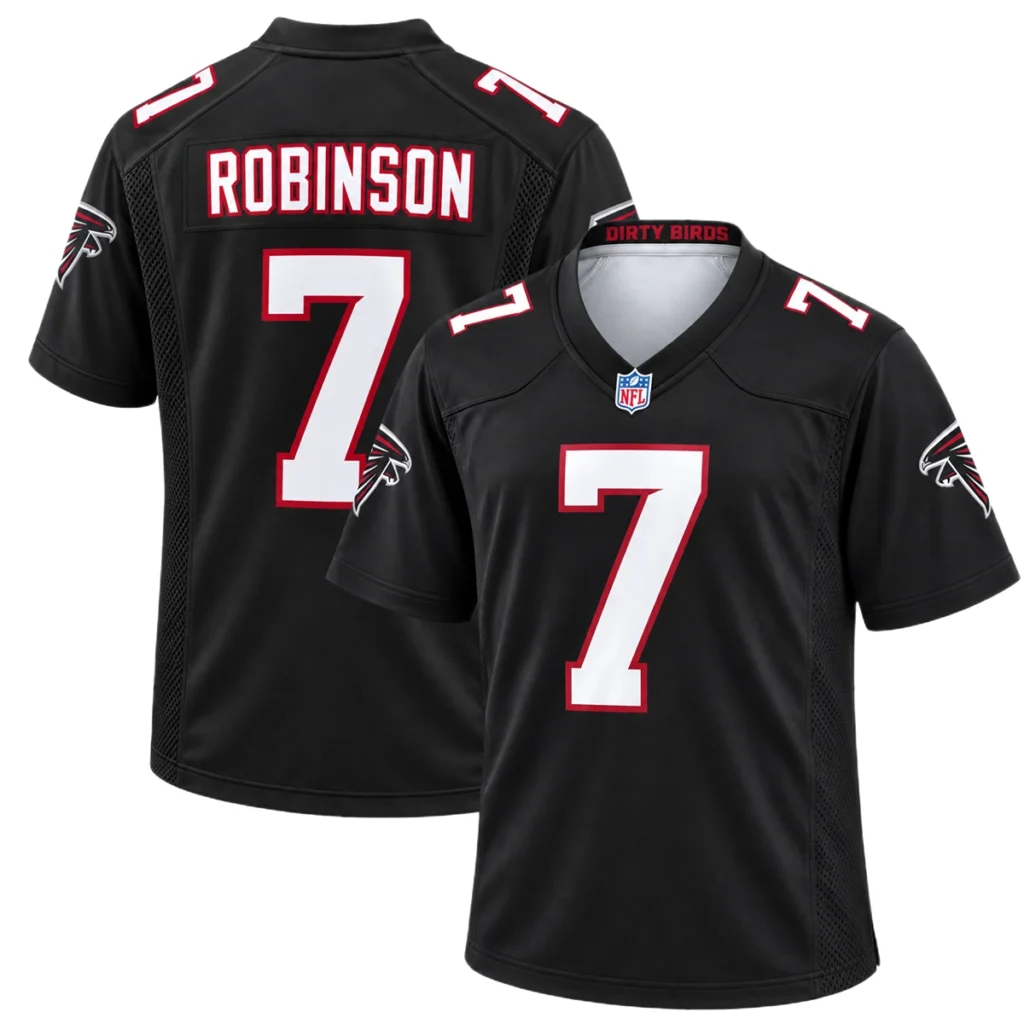 Atlanta Falcons Bijan Robinson Black Throwback Jersey – Elite Running Back Style