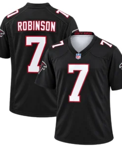 Atlanta Falcons Bijan Robinson Black Throwback Jersey – Elite Running Back Style