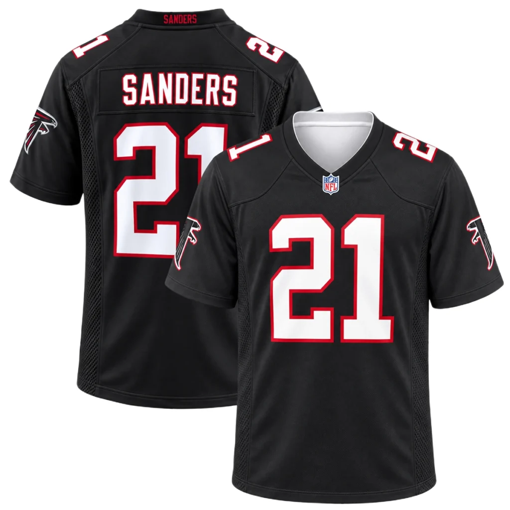 Atlanta Falcons Deion Sanders Black Jersey – Elite 7XL