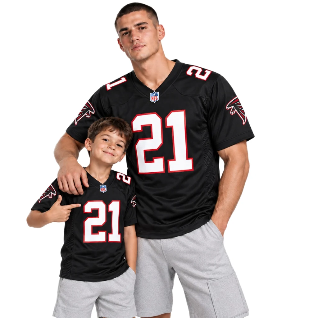 Atlanta Falcons Deion Sanders Black Jersey – Elite 7XL
